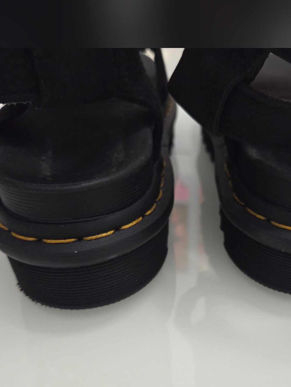 NWOB Dr. Martens Black Leather Front-Zip Sandals with Silver Hardware - Picture 8 of 13